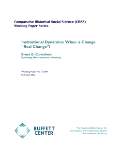 Institutional Dynamics: When is Change &ldquo;Real Change&rdquo;?