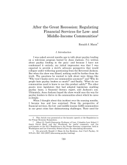 After the Great Recession: Regulating Financial Services for Low