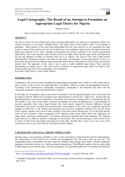 Legal Cartography: The Result of an Attempt to Formulate