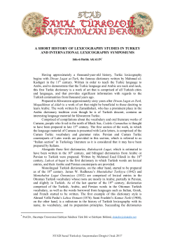 a short history of lexicography studies in turkey and international