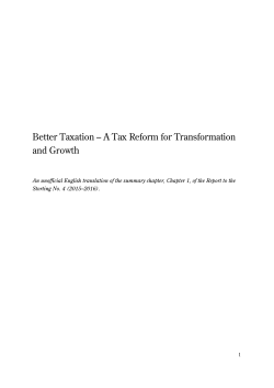 Better Taxation &ndash; A Tax Reform for Transformation