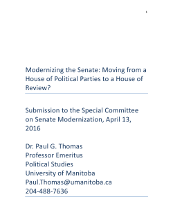 Modernizing the Senate: Moving from a House of Political Parties to