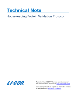 Housekeeping Protein Validation Protocol - LI