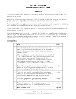 AP Art History Student Samples (2016) &ndash; Question 3