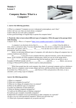 Computer Basics: What is a Computer?