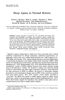 Sleep Apnea in Normal Kittens