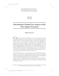 International Criminal Law Aspects of the War Against Terrorism