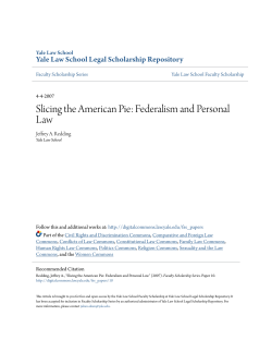 Slicing the American Pie: Federalism and Personal Law