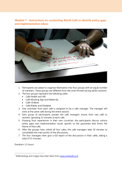 How to conduct &ldquo;World Caf&eacute;&rdquo;?