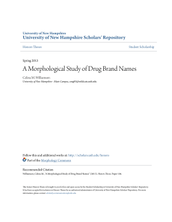 A Morphological Study of Drug Brand Names