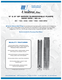 SP SERIES SUBMERSIBLE PUMPS 3600 RPM &bull; 60 Hz