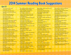 2014 Summer Reading Book Suggestions