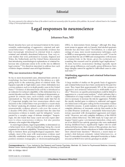 Legal responses to neuroscience
