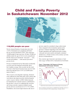 Child and Family Poverty in Saskatchewan: November 2012