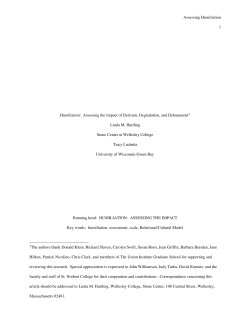 Humiliation: Assessing the Impact of Derision, Degradation, and