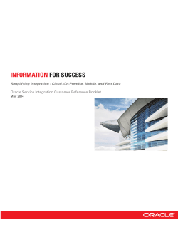 Oracle Service Integration Customer Reference Booklet