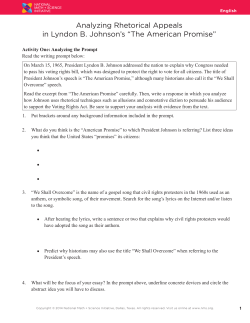 Analyzing Rhetorical Appeals in Lyndon B. Johnson`s “The