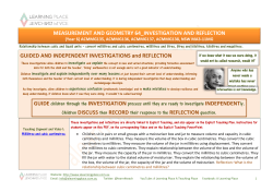 GUIDED AND INDEPENDENT INVESTIGATIONS and REFLECTION