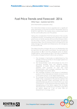 Fuel Price Trends and Forecast- 2016
