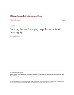 Breaking the Ice: Emerging Legal Issues in Arctic Sovereignty