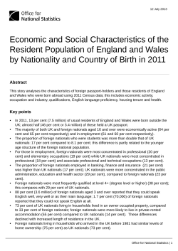 Economic and Social Characteristics of the Resident Population of