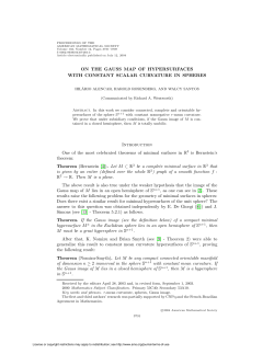 ON THE GAUSS MAP OF HYPERSURFACES WITH CONSTANT