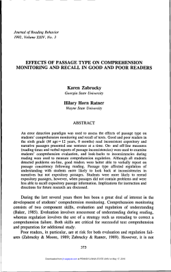 EFFECTS OF PASSAGE TYPE ON COMPREHENSION