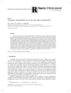 Polymeric biomaterials for tissue and organ regeneration