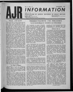 INFORMATION - The Association of Jewish Refugees