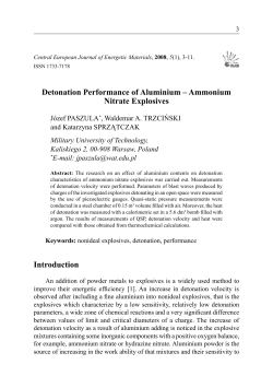 Detonation Performance of Aluminium – Ammonium Nitrate