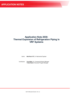 Application Note 2030: Thermal Expansion of Refrigeration Piping In