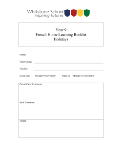 This homework booklet will help you to develop
