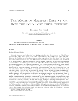 The Wages of Manifest Destiny, or How the Sioux