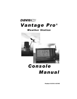 Vantage Pro Console Manual