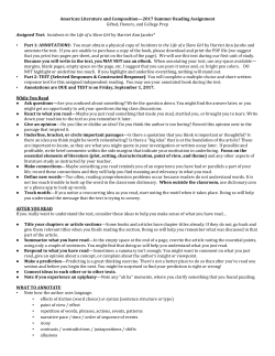 11th Grade LA Independent Reading Assignment 2017
