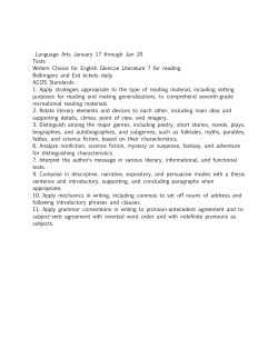 Language Arts January 17 through Jan 20 Texts Writers Choice for