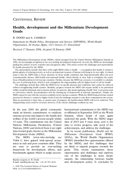 Health, development and the Millennium Development Goals