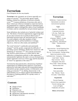 Terrorism - Department of Sociology