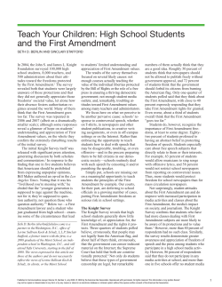 Teach Your Children: High School Students and the First Amendment