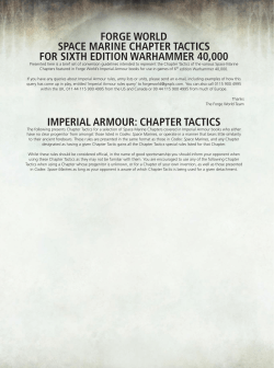 FORGE WORLD SPACE MARINE CHAPTER TACTICS FOR SIXTH