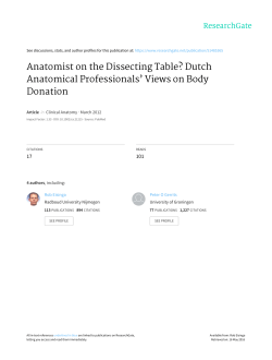 Anatomist on the Dissecting Table? Dutch Anatomical