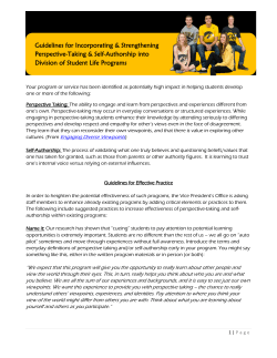 Guidelines for Incorporating Perspective Taking and Self