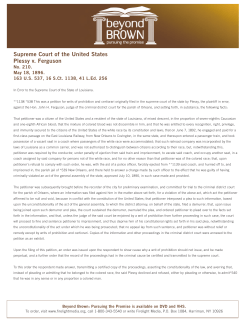 Supreme Court of the United States Plessy v. Ferguson