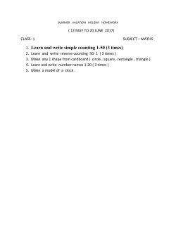 1. Learn and write simple counting 1-50 (3 times)