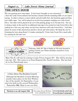 Newsletter August 21, 2015 - Lake Forest Senior Living Community