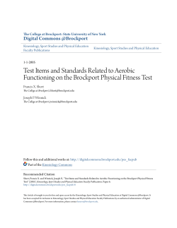 Test Items and Standards Related to Aerobic Functioning