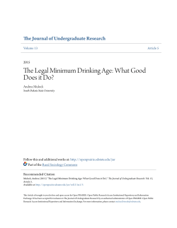 The Legal Minimum Drinking Age: What Good