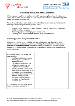 Creating a Postive Health Statement