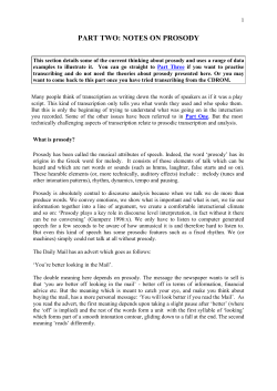Part two - `Notes on prosody`