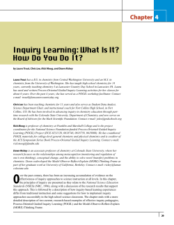 Chapter 4: Inquiry Learning: What Is It? How Do You Do It?